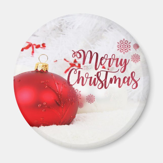 Imán Bolas de Navidad, Feliz Navidad (Frente)