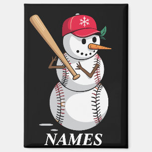 Imán Bolas de nieve de béisbol con nombre personalizado
