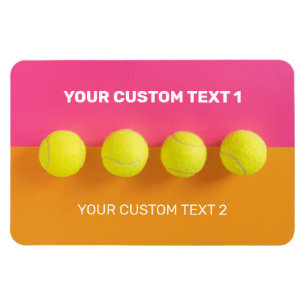 Imán Bolas de tenis de texto personalizado