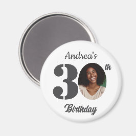 Imán Bold 30th Birthday Party Photo Favor