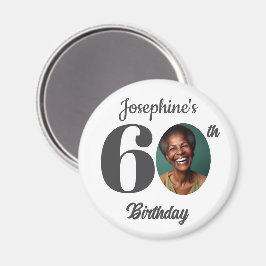 Imán Bold 60th Birthday Party Photo Favor