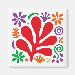 Imán Bold Abstract Magnet Colorful Floral Matisse Style