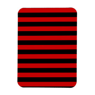 Imán Bold Black and Red Stripes Pattern