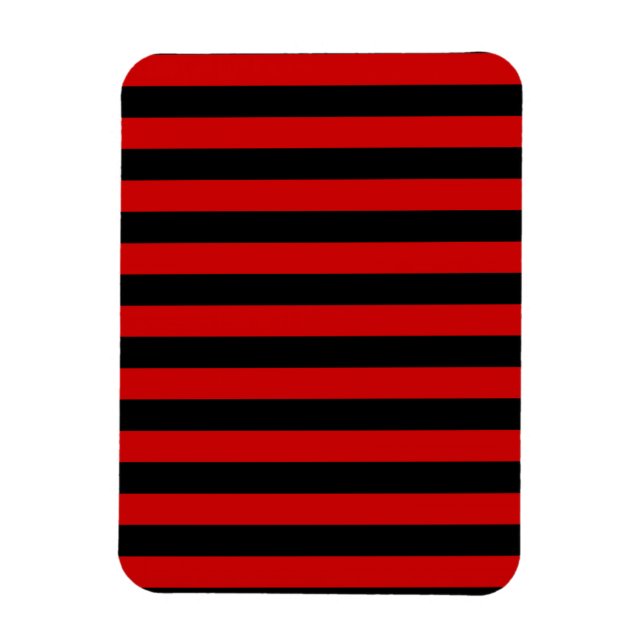 Imán Bold Black and Red Stripes Pattern (Vertical)