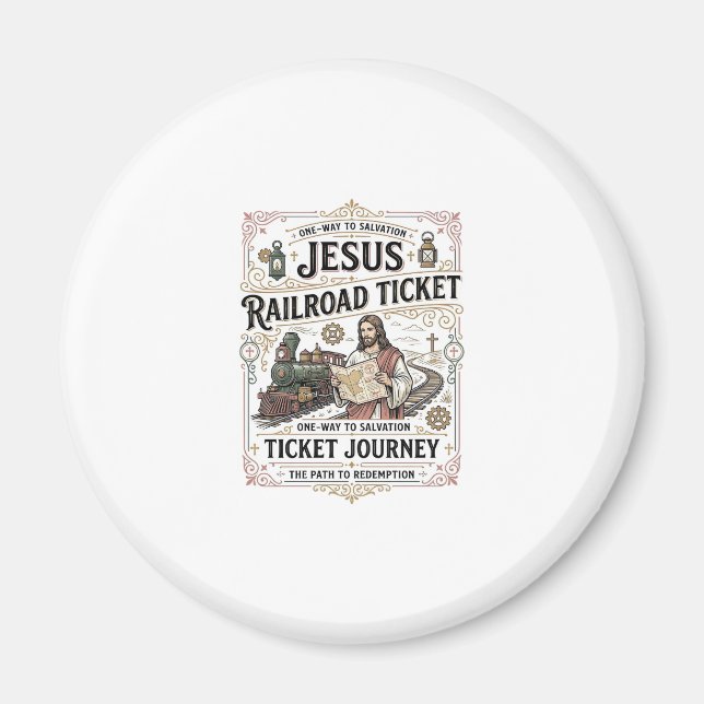 Imán Boleto De Ferrocarril De Jesús Viaje Boleto De Fer (Frente)