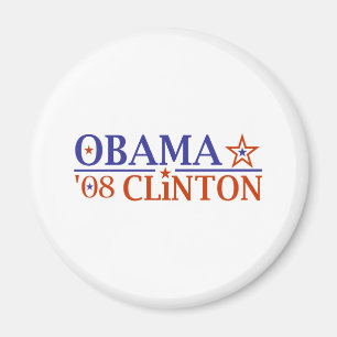 Imán Boleto estupendo 2008 de Obama Clinton