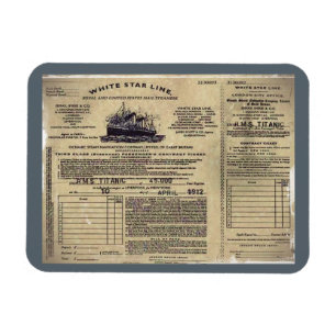 Imán Boleto RMS Titanic 1912