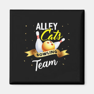 Imán Boliche divertido de la camiseta del gato Alley