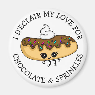 Imán Bolla de comida ligera, chocolate con espolvorines