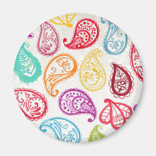 Imán Bollywood Indian Paisley trendy Rainbow Magnet