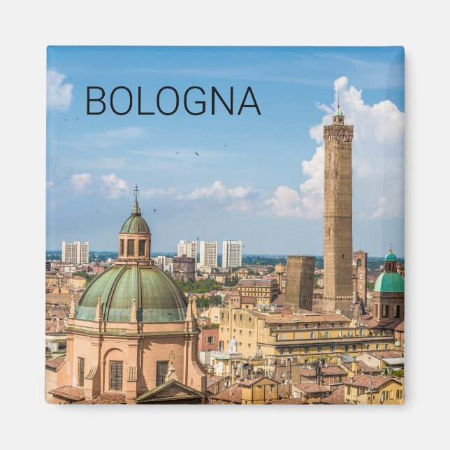 Imán Bolonia Emilia-Romagna Italia Panorama Souvenir (Frente)