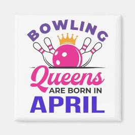 Imán Bolos Cumpleaños April Mujeres Chicas Bowler