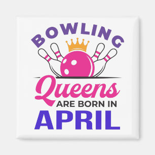 Imán Bolos Cumpleaños April Mujeres Chicas Bowler