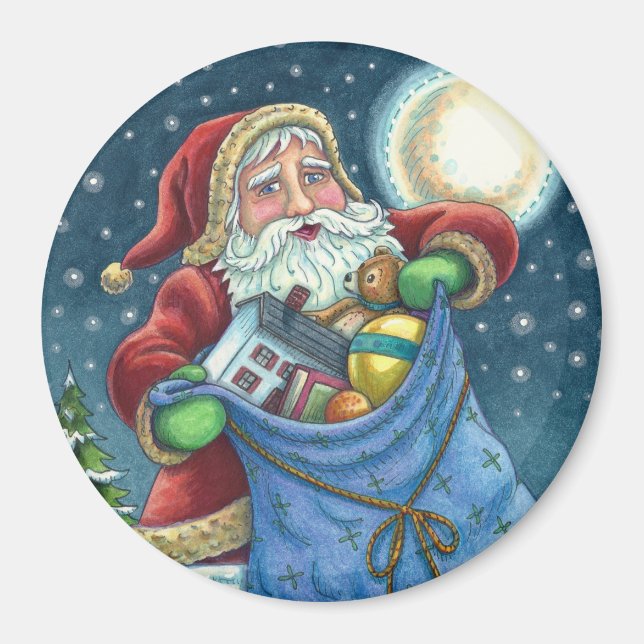 IMÁN BOLSA DE JUGUETES DE SANTA EN LA AZOTEA, CASA DE D (Frente)