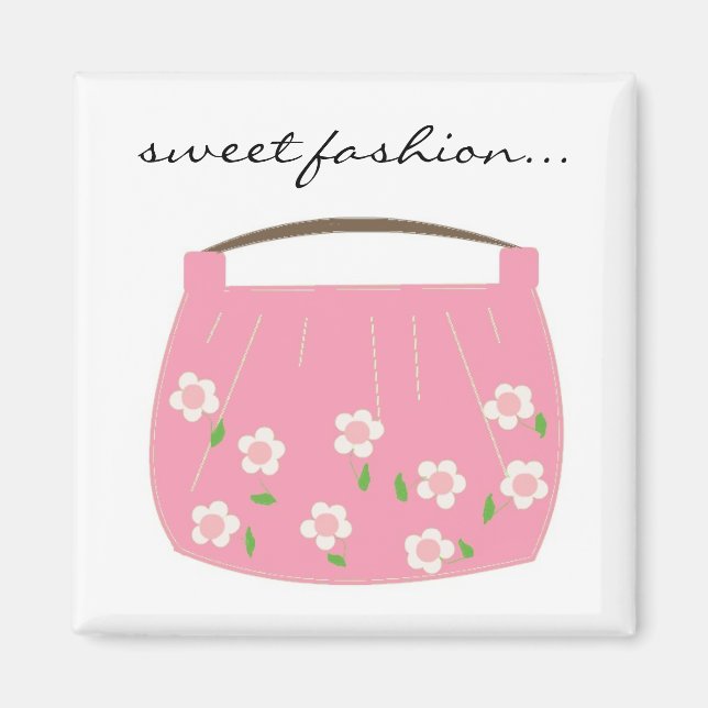 Imán Bolso floral rosa (Frente)