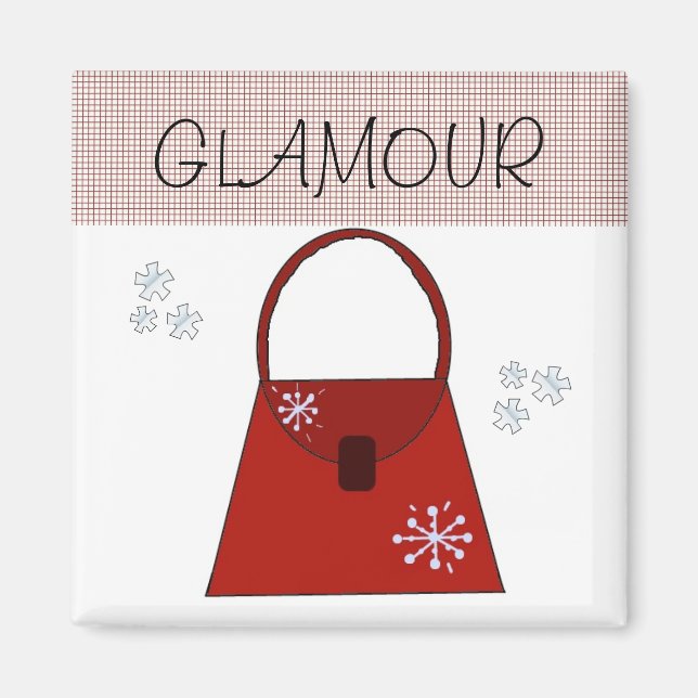 Imán Bolso rojo de vacaciones - Glamour (Frente)