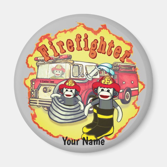 Imán Bombardero de camión de bomberos de monos de carga (Frente)