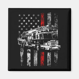 Imán Bombero bandera americana línea roja delgada bombe
