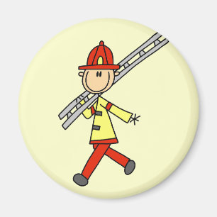 Imán Bombero de palitos con escalera