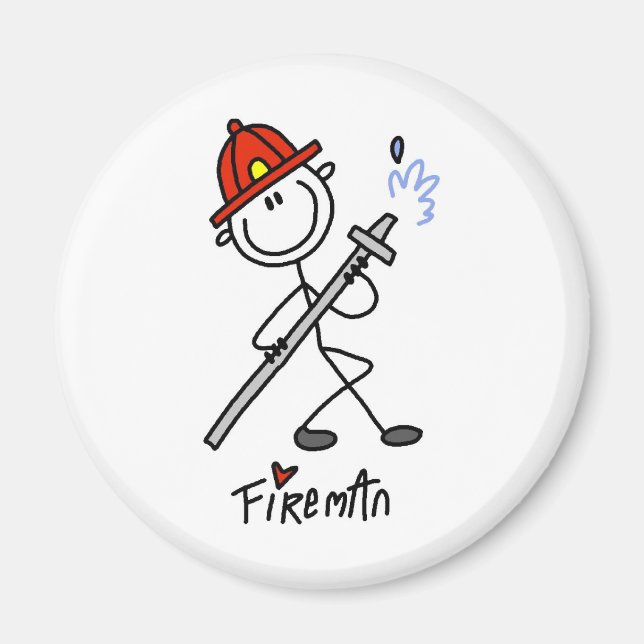 Imán Bombero Figura de Palitos (Frente)