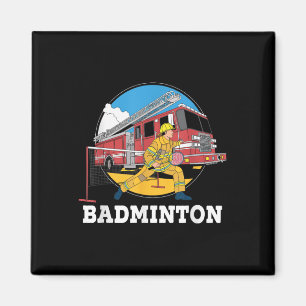 Imán Bombero jugando al bombero de Badminton