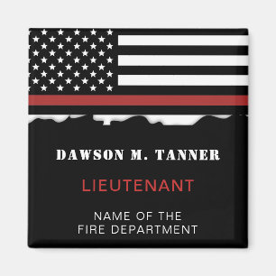 Imán Bombero personalizado: Rescate de incendios delgad