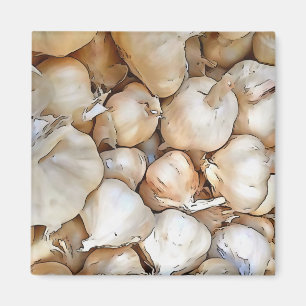 Imán Bombillas de ajo Arte de esquema negro artístico