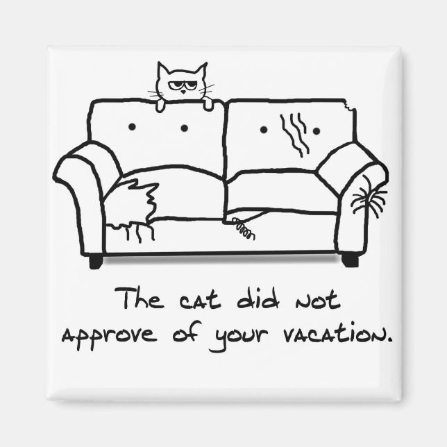 Imán Bon Voyage del gato - Funny Cat Fridge Magnet (Frente)