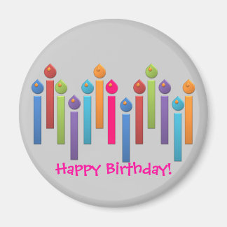 Imán BonBon Fiesta Feliz cumpleaños, coloridos candelab