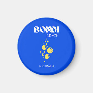 Imán Bondi Beach, Bondi Beach Travel Art, Blue