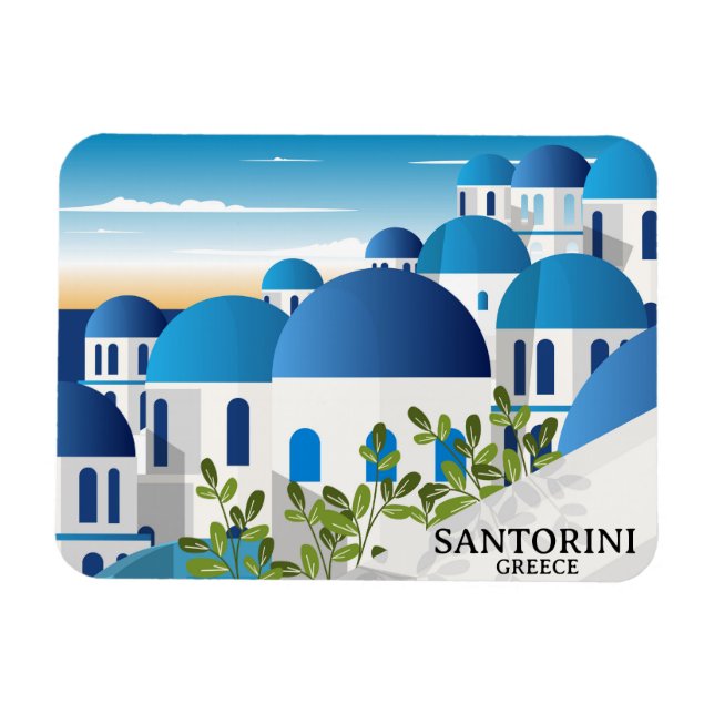 Imán Bonita foto de Santorini Grecia (Horizontal)