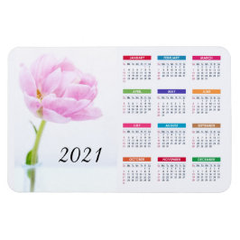 Imán Bonita Peonia Rosa | Calendario Floral 2021