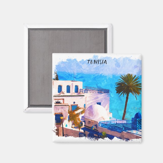 Imán Bonita vista panorámica de Túnez (Anverso/Reverso)