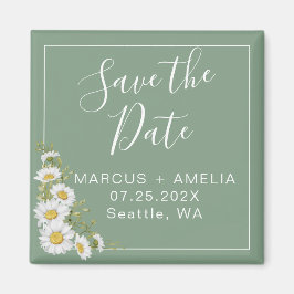 Imán Bonito Basil Daisies verdes y blancos Salven la fe