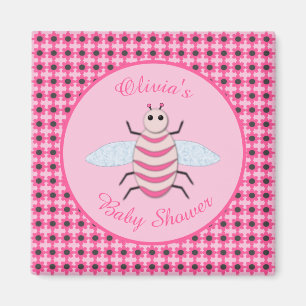Imán Bonito Bebé Rosa Bee Baby Shower
