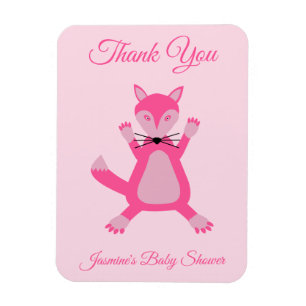Imán Bonito Bebé Rosa Fox Personalizado Baby Shower