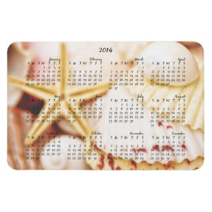 Imán bonito de 2014 Seashells del calendario