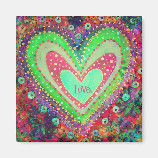 Imán Bonito de amor Resumen Inespiritividad floral card (Frente)