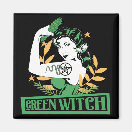 Imán Bonito de bruja verde Pin Up Tattooed Musoman