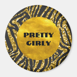 Imán Bonito de presupuesto Girly Faux Gold Purpurina Re