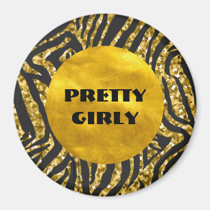 Imán Bonito de presupuesto Girly Faux Gold Purpurina Re