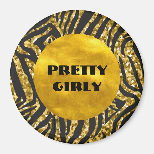 Imán Bonito de presupuesto Girly Faux Gold Purpurina Re (Frente)
