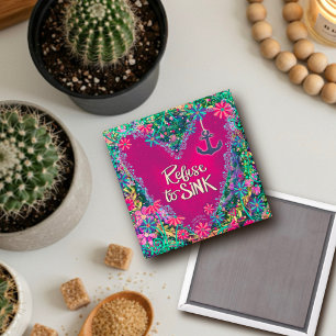 Imán Bonito de rechazo floral a la falta de espíritu de