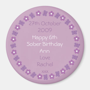 Imán bonito del cumpleaños de la sobriedad
