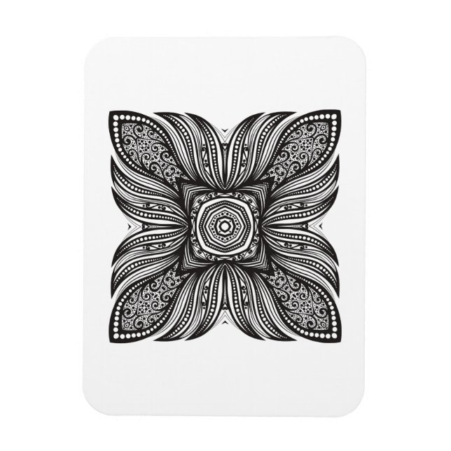 Imán Bonito Doodle cuadrado de decoración (Vertical)