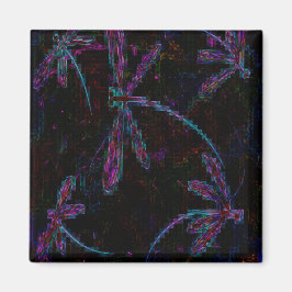 Imán Bonito Dragonflies azul púrpura en negro