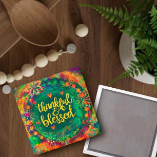 Imán Bonito floral de agradecimiento y bendición
