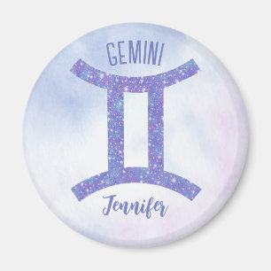 Imán Bonito Gemini Astrología Rótulo Púrpura Personaliz