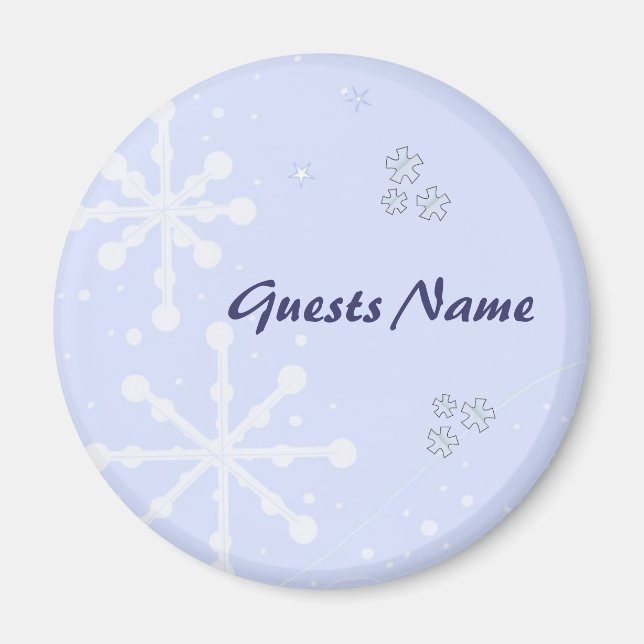 Imán Bonito Holgazanes del lugar del copo de nieve (Frente)