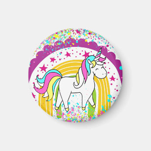 Imán Bonito mágico Pastel Unicornio Estrellas arcoiris